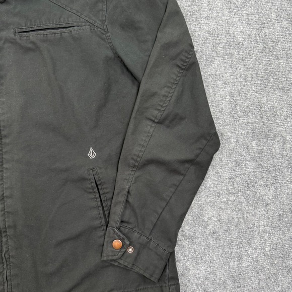 Volcom Mens Black Zip Up Hooded Jacket Workwear Utility Style Size XL - Picture 3 of 8